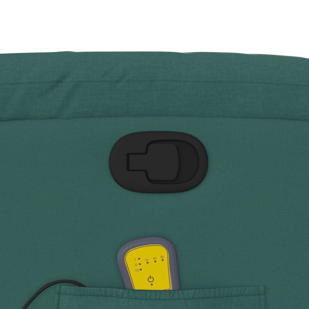 vidaXL Stand up Massage Recliner Chair Dark Green Fabric