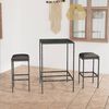 vidaXL 3 Piece Garden Bar Set with Cushions Poly Rattan Grey