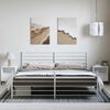 vidaXL Metal Bed Frame without Mattress with Footboard White 193x203cm
