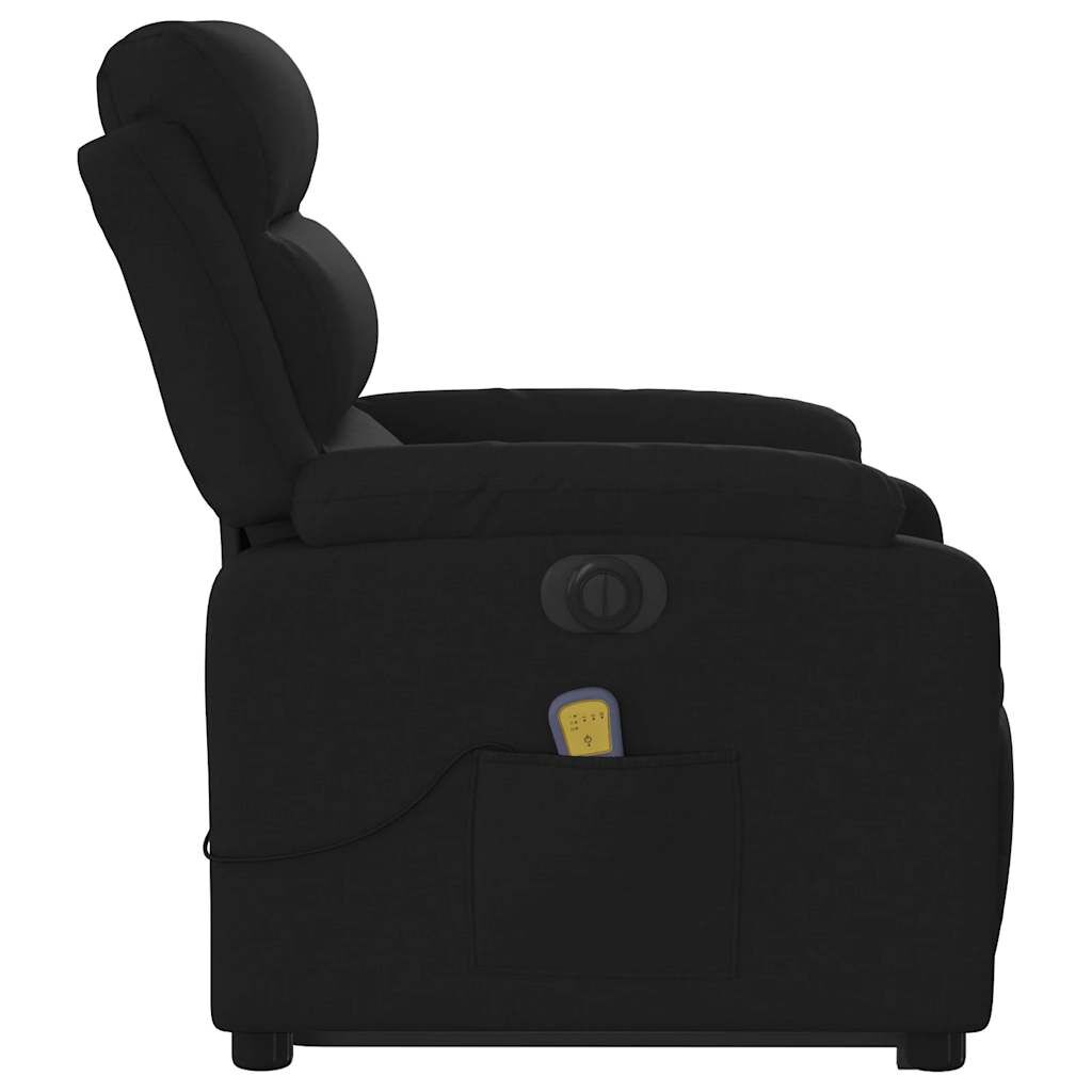 vidaXL Electric Stand up Massage Recliner Chair Black Fabric