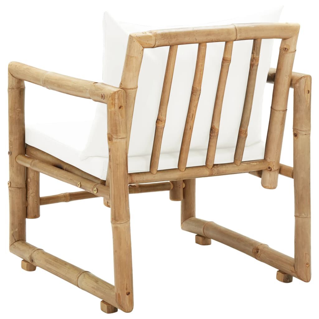 vidaXL Garden Chairs 2 pcs with Cushions and Pillows Bamboo