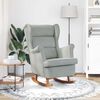 vidaXL Rocking Chair Wingback Light Grey Velvet and Solid Wood