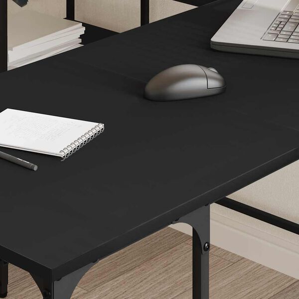 vidaXL Desk Black 139x139x75 cm Engineered Wood