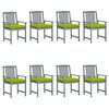 vidaXL Garden Chairs with Cushions 8 pcs Solid Acacia Wood Grey