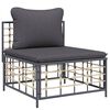 vidaXL 6 Piece Garden Lounge Set with Cushions Anthracite Poly Rattan
