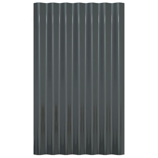 vidaXL Roof Panels 12 pcs Galvanised Steel Anthracite 60x36 cm