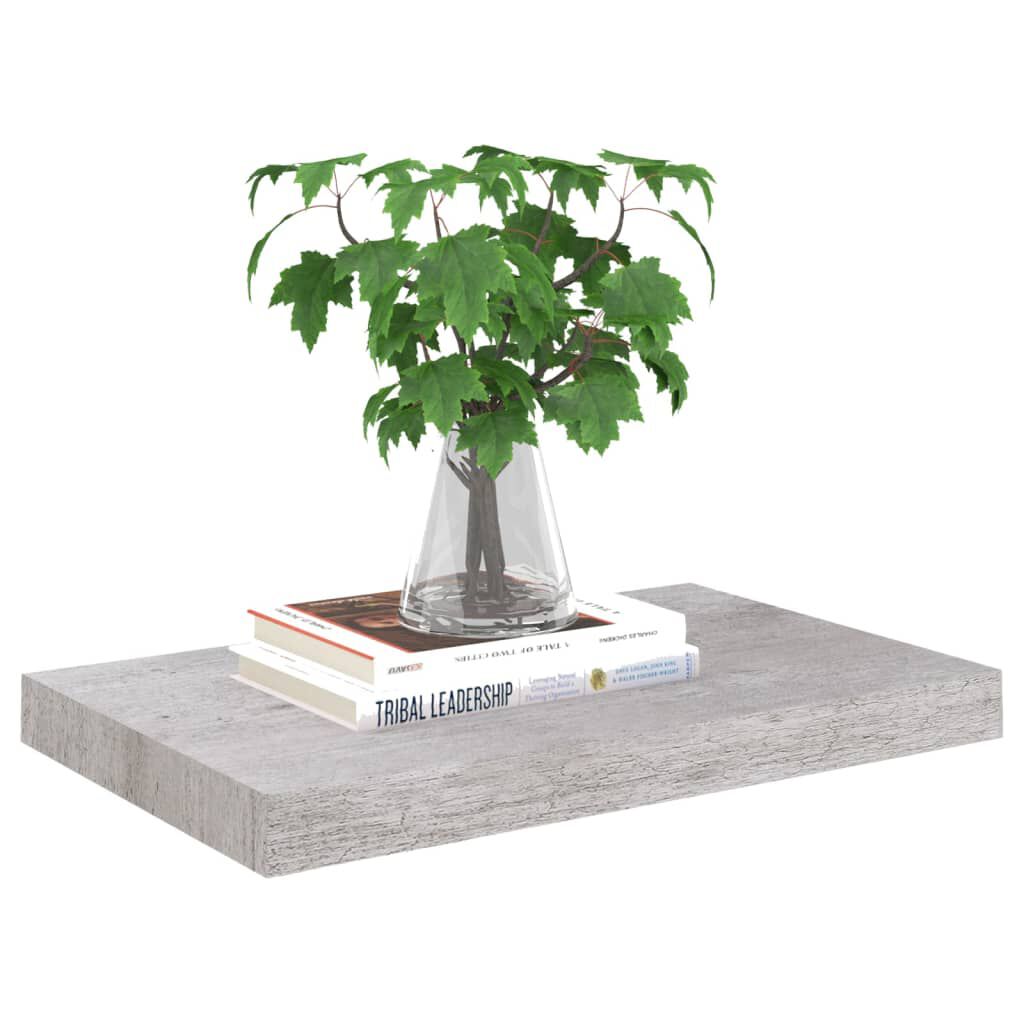 vidaXL Floating Wall Shelf Concrete Grey 50x23x3.8 cm MDF