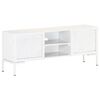 vidaXL TV Cabinet White 115x30x46 cm Solid Mango Wood