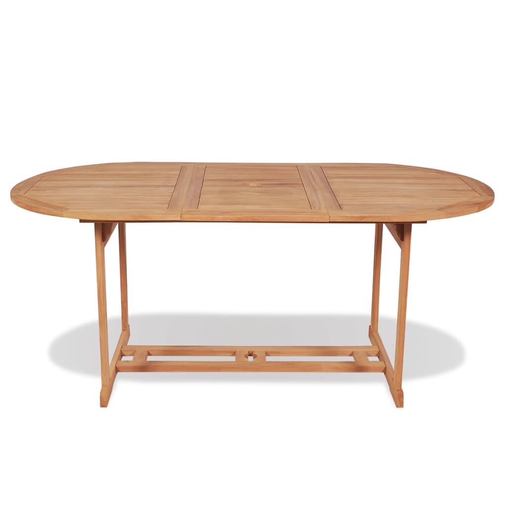 vidaXL 7 Piece Garden Dining Set Solid Teak Wood