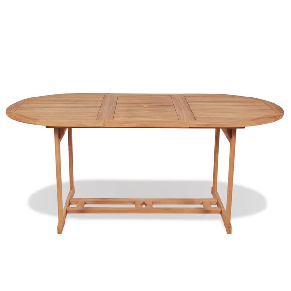 vidaXL 7 Piece Garden Dining Set Solid Teak Wood