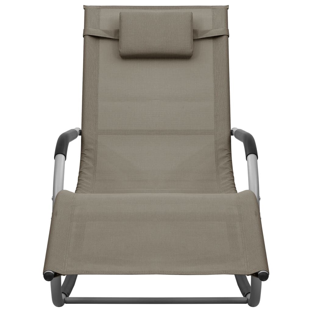 vidaXL Sun Lounger Textilene Taupe and Grey