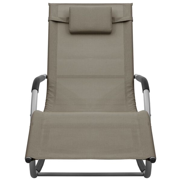 vidaXL Sun Lounger Textilene Taupe and Grey