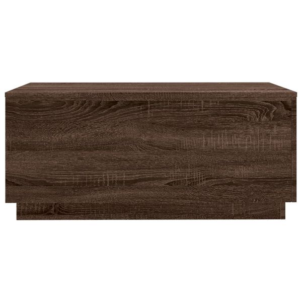 vidaXL Coffee Table with LED Lights Brown Oak 90x50x40 cm