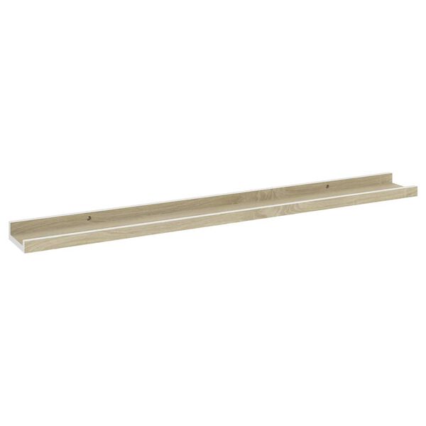 vidaXL Wall Shelves 4 pcs White and Sonoma Oak 80x9x3 cm