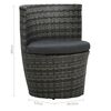 vidaXL 3 Piece Bistro Set with Cushions Poly Rattan Grey