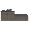 vidaXL Sunbed with Cushions Grey 182x118x63 cm Poly Rattan