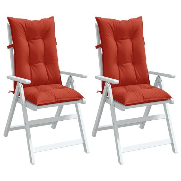 vidaXL Highback Chair Cushions 2 pcs Melange Red 120x50x7 cm Fabric