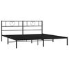 vidaXL Metal Bed Frame without Mattress with Headboard Black 193x203cm