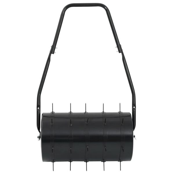 vidaXL Garden Lawn Roller Pull with Aerator Clamps Black 42 L Iron and Steel