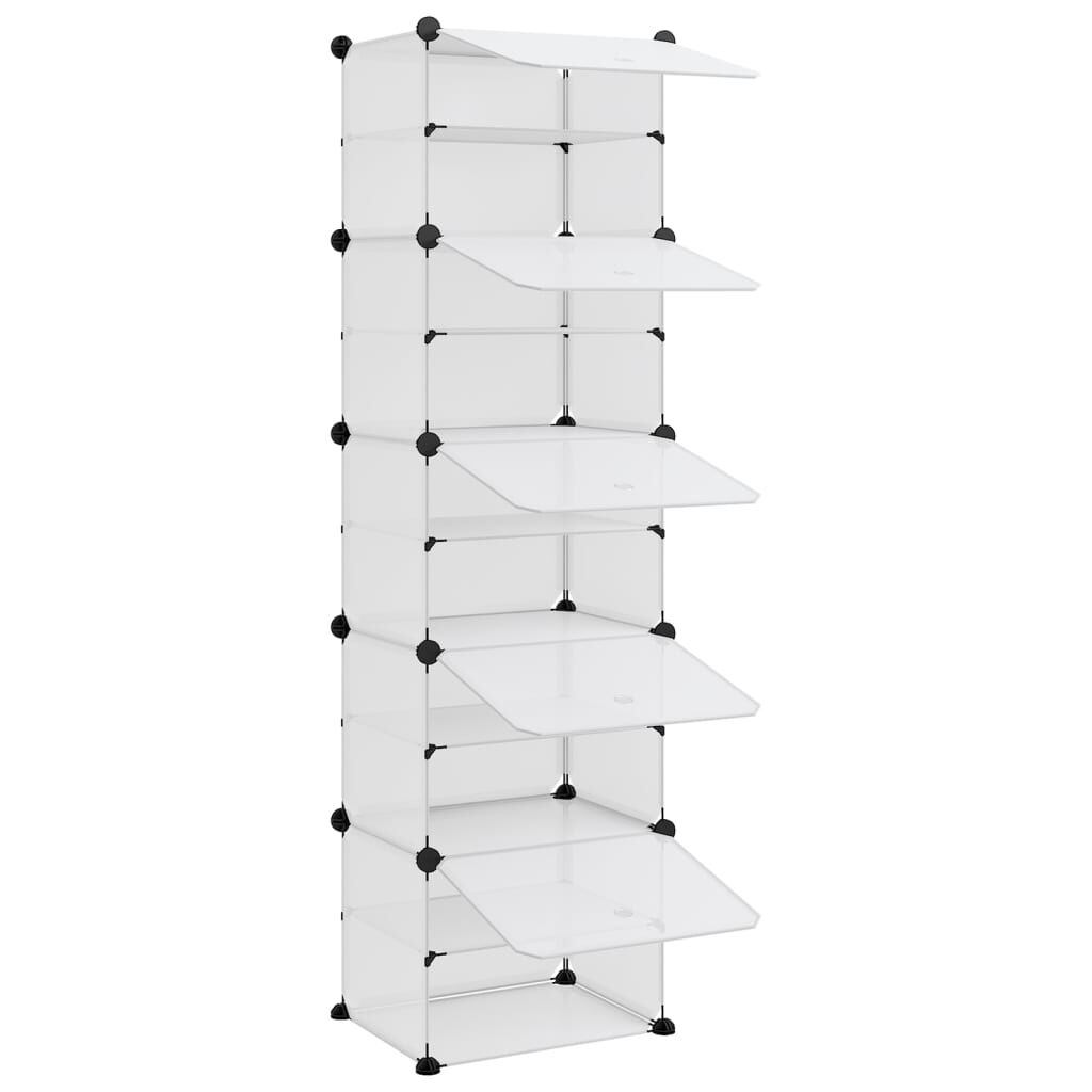 vidaXL Shoe Rack Transparent 44x31.5x153.5 cm PP