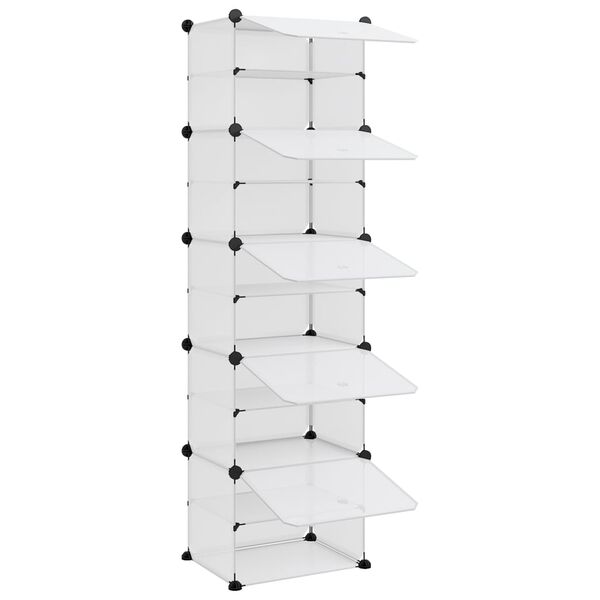 vidaXL Shoe Rack Transparent 44x31.5x153.5 cm PP