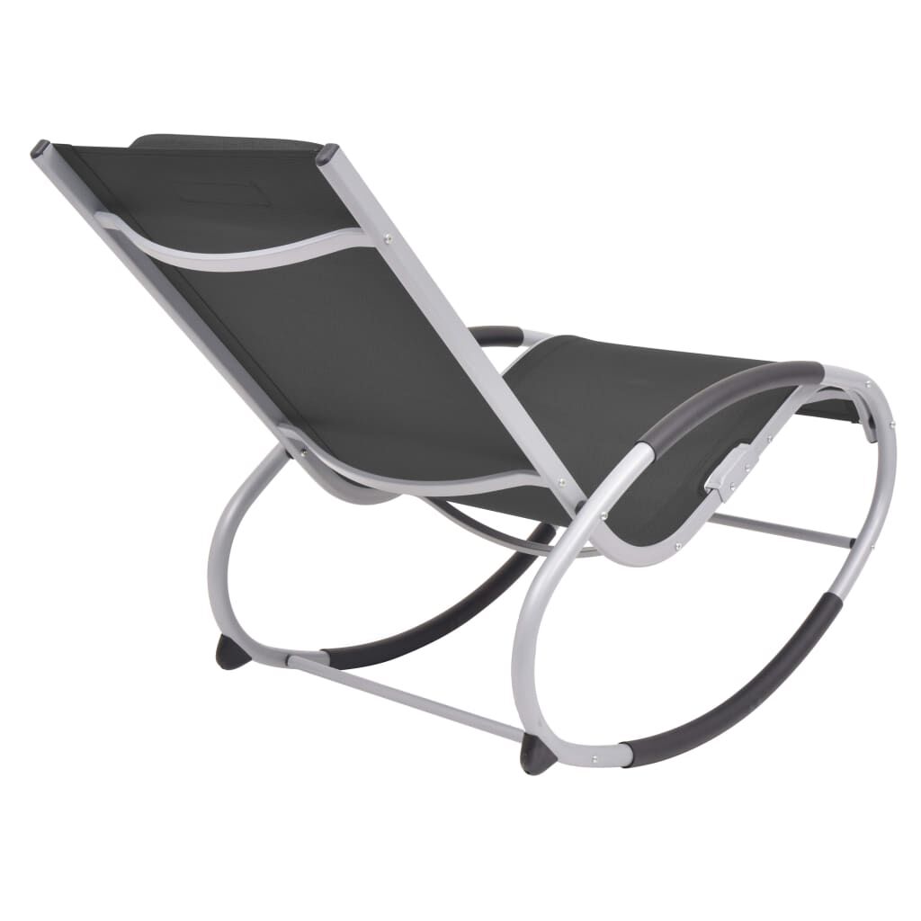 vidaXL Outdoor Rocking Chair Black Textilene