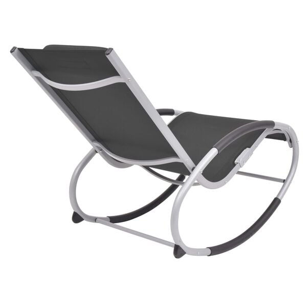 vidaXL Outdoor Rocking Chair Black Textilene