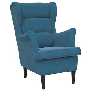vidaXL Armchair Blue Velvet