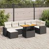 vidaXL 8 Piece Garden Sofa Set with Cushions Black Poly Rattan