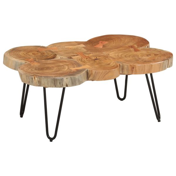 vidaXL Coffee Table 36 cm 6 Trunks Solid Wood Acacia