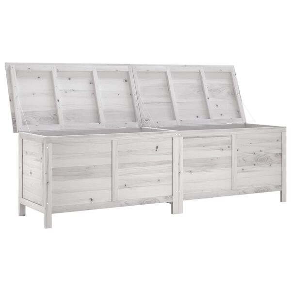 vidaXL Garden Storage Box White 198.5x50x56.5 cm Solid Wood Fir