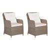 vidaXL 3 Piece Bistro Set with Cushions and Pillows Poly Rattan Brown