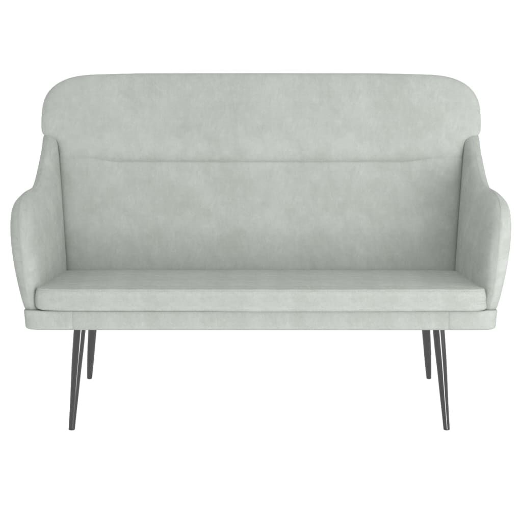 vidaXL Bench Light Grey 110x76x80 cm Velvet