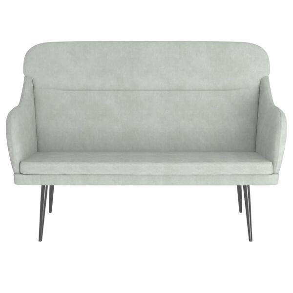 vidaXL Bench Light Grey 110x76x80 cm Velvet