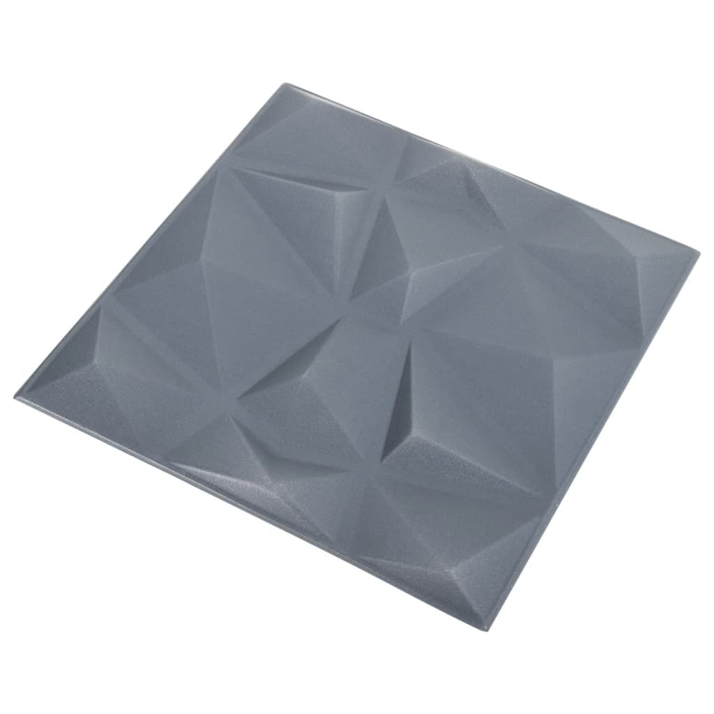 vidaXL 3D Wall Panels 12 pcs 50x50 cm Diamond Grey 3 m²