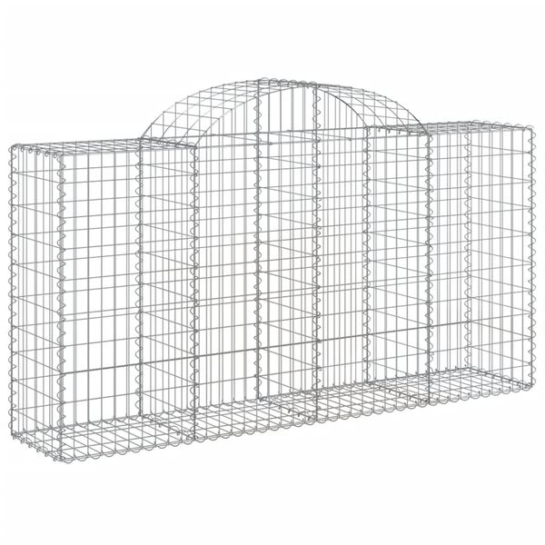 vidaXL Arched Gabion Baskets 3 pcs 200x50x100/120 cm Galvanised Iron