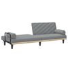 vidaXL Sofa Bed with Armrests Light Grey Fabric