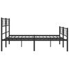 vidaXL Metal Bed Frame without Mattress with Footboard Black 150x200cm