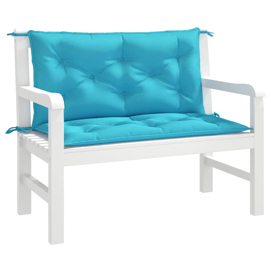 vidaXL Garden Bench Cushions 2pcs Turquoise 100x50x7cm Fabric