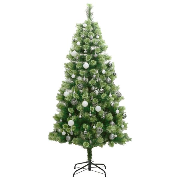 vidaXL Artificial Hinged Christmas Tree 150 LEDs & Ball Set 150 cm