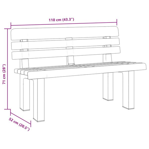 vidaXL Garden Bench Green 110x52x71 cm Polypropylene