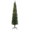 vidaXL Artificial Slim Christmas Tree 300 LEDs 210 cm
