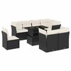 vidaXL 9 Piece Garden Sofa Set with Cushions Black Poly Rattan