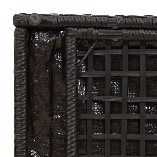 vidaXL Outdoor Storage Box Black and Cream Rattan, Polyester 80 cm
