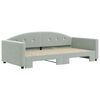 vidaXL Daybed with Trundle without Mattress Light Grey 100x190 cm