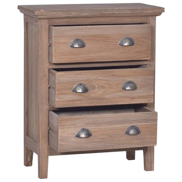 vidaXL Sideboard with 3 Drawers 60x30x75 cm Solid Teak Wood