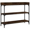 vidaXL Console Table with Shelves Smoked Oak 100x30x80 cm