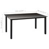 vidaXL 7 Piece Garden Dining Set Black and Brown