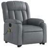 vidaXL Electric Stand up Massage Recliner Chair Grey Faux Leather