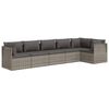 vidaXL 6 Piece Garden Lounge Set with Cushions Grey Poly Rattan
